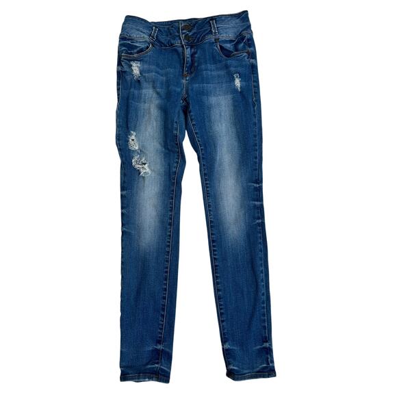 Refuge Distressed Mid-Rise Skinny Denim Jeans Size 10 - Picture 1 of 9